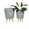 Set of 2 Contemporary Wood Planters - Olivia & May Gray