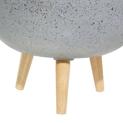 Set of 2 Contemporary Wood Oval Bowl Planters - Olivia & May White 5 Set of 2 Contemporary Wood Oval Bowl Planters - Olivia & May White - Image 3