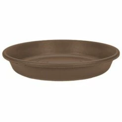 The HC Companies HC Companies Indoor Outdoor Classic Plastic 24 Inch Round Plant Flower Pot Planter Deep Saucer Drip Tray, Fits 24 Inch Pot, Chocolate Brown