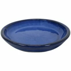Sunnydaze Decor Sunnydaze Outdoor/Indoor High-Fired Glazed UV- and Frost-Resistant Ceramic Flower Pot Planter Saucer - 7" Diameter - Imperial Blue - 2-Pack -Cheap Planters Store unnamed file 6783