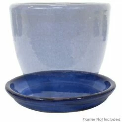 Sunnydaze Decor Sunnydaze Outdoor/Indoor High-Fired Glazed UV- and Frost-Resistant Ceramic Flower Pot Planter Saucer - 7" Diameter - Imperial Blue - 2-Pack -Cheap Planters Store unnamed file 6784