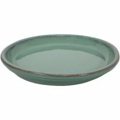 Sunnydaze Decor Sunnydaze Outdoor/Indoor High-Fired Glazed UV- and Frost-Resistant Ceramic Flower Pot Planter Saucer - 12" Diameter - Seafoam - 2-Pack -Cheap Planters Store unnamed file 6789