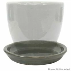 Sunnydaze Decor Sunnydaze High-Fired Glazed UV- and Frost-Resistant Outdoor/Indoor Ceramic Flower Pot Planter Saucers - 7" Diameter - Gray - 2-Pack -Cheap Planters Store unnamed file 6797