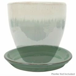Sunnydaze Decor Sunnydaze Outdoor/Indoor High-Fired Glazed UV and Frost-Resistant Ceramic Flower Pot Planter Saucers - 9" Diameter - Seafoam - 2-Pack -Cheap Planters Store unnamed file 6826