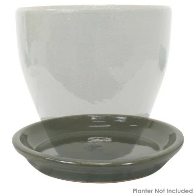 Sunnydaze Decor Sunnydaze Outdoor/Indoor High-Fired Glazed UV- and Frost-Resistant Ceramic Flower Pot Planter Saucer - 9" Diameter - Gray - 2-Pack 8 Sunnydaze Decor Sunnydaze Outdoor/Indoor High-Fired Glazed UV- and Frost-Resistant Ceramic Flower Pot Planter Saucer - 9" Diameter - Gray - 2-Pack - Image 6