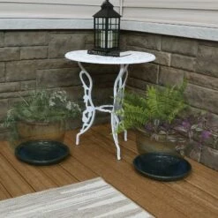 Sunnydaze Decor Sunnydaze Ceramic Outdoor/Indoor High-Fired Glazed UV-Resistant and Frost-Resistant Flower Planter Saucers - 12" Diameter - Forest Lake Green - 2-Pack