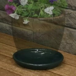 Sunnydaze Decor Sunnydaze Outdoor/Indoor High-Fired Glazed UV- and Frost-Resistant Ceramic Flower Pot Planter Saucer - 7" Diameter - Forest Lake Green - 2-Pack -Cheap Planters Store unnamed file 6854