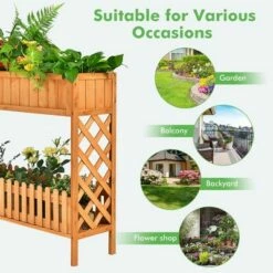 Costway 2-Tier Raised Garden Bed Elevated Wood Planter Box for Vegetable Flower Herb -Cheap Planters Store unnamed file 686
