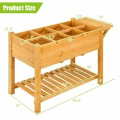 Costway Raised Garden Bed Elevated Planter Box Kit w/8 Grids & Folding Tabletop