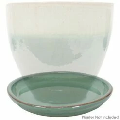 Sunnydaze Decor Sunnydaze Outdoor/Indoor High-Fired Glazed UV- and Frost-Resistant Ceramic Flower Pot Planter Saucers - 12" Diameter - Seafoam - 4-Pack -Cheap Planters Store unnamed file 6932
