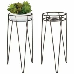 mDesign Midcentury Modern Plant, and Succulent Stand. Set of 2