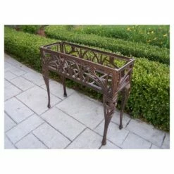 Oakland Living Rectangular Metal Butterfly Plant Stand - Antique Bronze