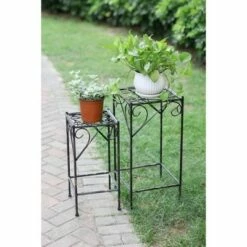 2pc Square Iron Plant Stands With Ridged Detail Black - Ore International -Cheap Planters Store unnamed file 7009