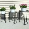 Sunnydaze Decor Sunnydaze Indoor/Outdoor Iron Metal Modern Nesting Plant Stand for Flowers and Plants - 22" - Black - 3pk -Cheap Planters Store unnamed file 7022