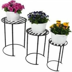 Sunnydaze Decor Sunnydaze Indoor/Outdoor Iron Metal Modern Nesting Plant Stand for Flowers and Plants - 22" - Black - 3pk -Cheap Planters Store unnamed file 7024