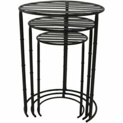 Sunnydaze Decor Sunnydaze Indoor/Outdoor Iron Metal Modern Nesting Plant Stand for Flowers and Plants - 22" - Black - 3pk -Cheap Planters Store unnamed file 7025
