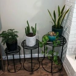 Sunnydaze Decor Sunnydaze Indoor/Outdoor Iron Metal Modern Nesting Plant Stand for Flowers and Plants - 22" - Black - 3pk -Cheap Planters Store unnamed file 7026