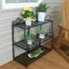 Sunnydaze Decor Sunnydaze Indoor/Outdoor Iron Metal 3-Tiered Potted Flower Plant Stand with Scrolled Back Design - 30" - Black -Cheap Planters Store unnamed file 7034