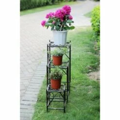 Ore International 3pc Iron Square Celtic Clover Plant Stands Black/Gold -Cheap Planters Store unnamed file 7063
