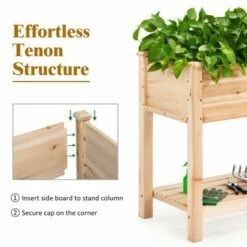Costway Raised Garden Bed Elevated Wood Planter Box Stand for Vegetable Flower -Cheap Planters Store unnamed file 709