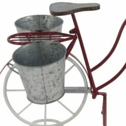 Olivia & May 23" Eclectic Tin Novelty Bicycle Plant Stand Red/Gray - Olivia & May -Cheap Planters Store unnamed file 7097