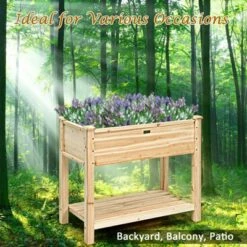Costway Raised Garden Bed Elevated Wood Planter Box Stand for Vegetable Flower -Cheap Planters Store unnamed file 710