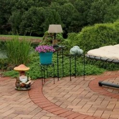 Sunnydaze Decor Sunnydaze Indoor/Outdoor Iron Metal Potted Flower Plant Stand with Scroll Design - 24" - Black - 3pc -Cheap Planters Store unnamed file 7117