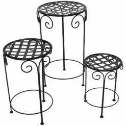 Sunnydaze Decor Sunnydaze Indoor/Outdoor Iron Metal Potted Flower Plant Stand with Scroll Design - 24" - Black - 3pc -Cheap Planters Store unnamed file 7120