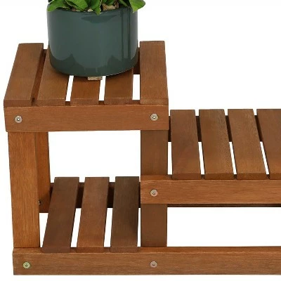 Sunnydaze Decor Sunnydaze Indoor/Outdoor Meranti Wood with Teak Oil Finish 7-Tiered Succulent Flower Plant Stand Display Shelf - 36" - Brown 7 Sunnydaze Decor Sunnydaze Indoor/Outdoor Meranti Wood with Teak Oil Finish 7-Tiered Succulent Flower Plant Stand Display Shelf - 36" - Brown - Image 5