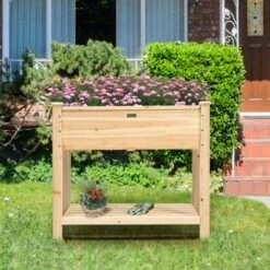 Costway Raised Garden Bed Elevated Wood Planter Box Stand for Vegetable Flower -Cheap Planters Store unnamed file 713