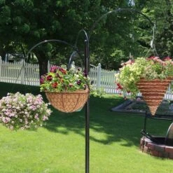 Sunnydaze Decor Sunnydaze Indoor/Outdoor 4-Arm Garden Hanging Basket Flower Plant Stand with Adjustable Arms - 84" - Black -Cheap Planters Store unnamed file 7143