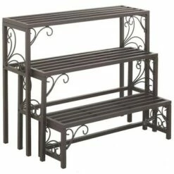 Plow & Hearth Set of 3 Nesting Metal Plant Stands with Scrollwork Design -Cheap Planters Store unnamed file 7155