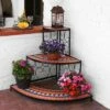 Sunnydaze Decor Sunnydaze Indoor/Outdoor Steel 3-Tiered Potted Flower Plant Corner Display Stand Shelf with Mosaic Tiled Top - 40" -Cheap Planters Store unnamed file 7157