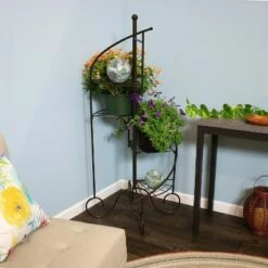 Sunnydaze Decor Sunnydaze Indoor/Outdoor Iron Metal 4-Tiered Potted Flower Plant Stand with Spiral Staircase Design - 56" - Black - 2pk -Cheap Planters Store unnamed file 7169