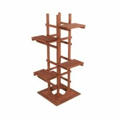 60" H Novelty Wood Planter Stands And Holders - Brown - Leisure Season