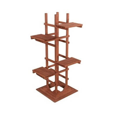 60" H Novelty Wood Planter Stands And Holders - Brown - Leisure Season 3 60" H Novelty Wood Planter Stands And Holders - Brown - Leisure Season
