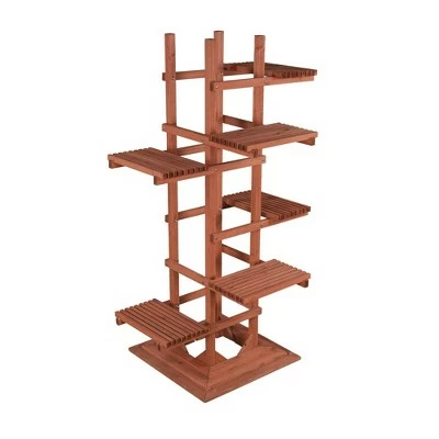 60" H Novelty Wood Planter Stands And Holders - Brown - Leisure Season 6 60" H Novelty Wood Planter Stands And Holders - Brown - Leisure Season - Image 4