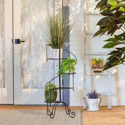 Zingz & Thingz Indoor/Outdoor Iron Spiral Showcase Plant Stand Black - Zings & Thingz 5 Zingz & Thingz Indoor/Outdoor Iron Spiral Showcase Plant Stand Black - Zings & Thingz - Image 3