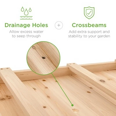 Best Choice Products Raised Garden Bed 48x24x32in Mobile Elevated Wood Planter w/ Lockable Wheels, Storage Shelf, Liner 6 Best Choice Products Raised Garden Bed 48x24x32in Mobile Elevated Wood Planter w/ Lockable Wheels, Storage Shelf, Liner - Image 4