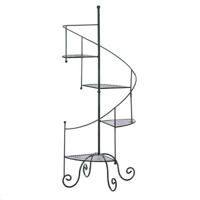 Zingz & Thingz Indoor/Outdoor Iron Spiral Showcase Plant Stand Black - Zings & Thingz 8 Zingz & Thingz Indoor/Outdoor Iron Spiral Showcase Plant Stand Black - Zings & Thingz - Image 6