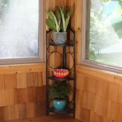 Sunnydaze Decor Sunnydaze Indoor/Outdoor Steel 3-Tiered Potted Flower Plant Folding Corner Stand Display with Mosaic Tiled Top - 44" - Blue -Cheap Planters Store unnamed file 7209