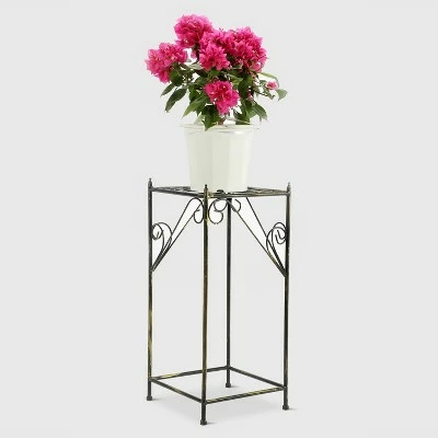 Square Iron Plant Stand Black/Gold - Ore International 5 Square Iron Plant Stand Black/Gold - Ore International - Image 3