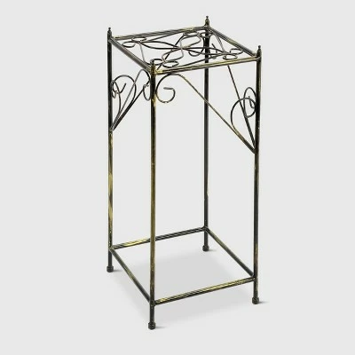 Square Iron Plant Stand Black/Gold - Ore International 8 Square Iron Plant Stand Black/Gold - Ore International - Image 6