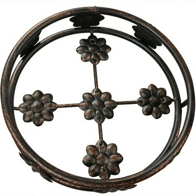 Sunnydaze Decor Sunnydaze Indoor/Outdoor Steel 3-Tiered Folding Decorative Potted Flower Plant Stand Display - 29" - Bronze 10 Sunnydaze Decor Sunnydaze Indoor/Outdoor Steel 3-Tiered Folding Decorative Potted Flower Plant Stand Display - 29" - Bronze - Image 8