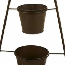 Zingz & Thingz 18.5" Indoor/Outdoor Metal Windmill Plant Stand Black - Zings & Thingz