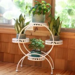 Sunnydaze Decor Sunnydaze Indoor/Outdoor Steel 4-Tiered Ferris Wheel Potted Flower Plant Stand Display - 28" - White 11 Sunnydaze Decor Sunnydaze Indoor/Outdoor Steel 4-Tiered Ferris Wheel Potted Flower Plant Stand Display - 28" - White -Cheap Planters Store unnamed file 7301