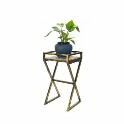Metal Rectangular Plant Stand with Gray Stone Slab - Black/Gold - Ore International 12 Metal Rectangular Plant Stand with Gray Stone Slab - Black/Gold - Ore International -Cheap Planters Store unnamed file 7306