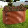 Sunnydaze Decor Sunnydaze Large Oval Steel Raised Garden Bed - Stand-Up Height - 62.5" W x 32" H - Brown -Cheap Planters Store unnamed file 731