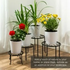 Best Choice Products Set of 4 Indoor Outdoor Metal Plant Stands, Flowerpot Holders for Home & Garden w/Starburst Design -Cheap Planters Store unnamed file 7316