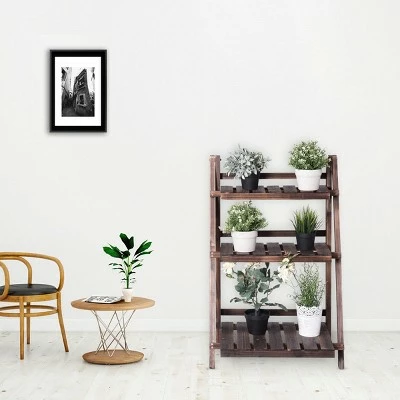 Costway 3 Tier Outdoor Wood Design Flower Pot Shelf Stand Folding Display Rack Garden 8 Costway 3 Tier Outdoor Wood Design Flower Pot Shelf Stand Folding Display Rack Garden - Image 6